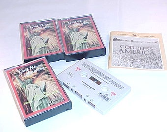1984 Reader's Digest Audio Cassette Set - God Bless America - 3 Cassettes with Music Program Notes Booklet