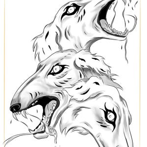 Cerbero - Ilustración digital - Arte de la mitología griega - Arte mural de Cerbero - Póster digital de perro mitológico -