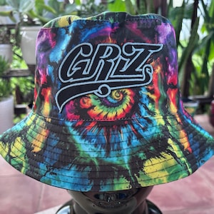 Reversible Griz Inspired Festival Bucket Hat with Glow in Dark Patch
