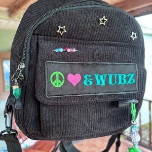 Peace Love & Wubz Lsdream Rave Inspired Patch Mini Festival Backpack / Bag
