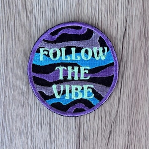 Lsdream EDM Follow the Vibe Glow in Dark Letters Patch