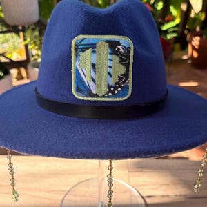 Jade Cicada Inspired Wide Brim Festival Hat with Beaded Fringe *Read Description*
