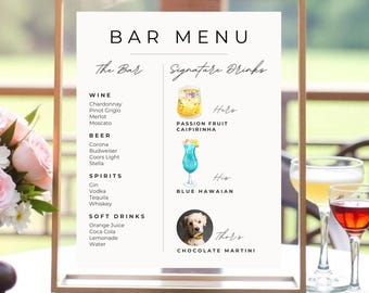 Editable Bar Menu Template: 2000+ Drinks & Garnishes (Canva, Digital Download)