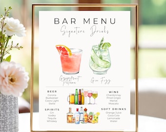 Editable Bar Menu Template: 2000+ Drinks & Garnishes (Canva Digital Download)