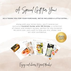May include: A free gift with purchase: a digital cocktail guide with 150 recipes. The guide features a collection of classic and modern cocktails, perfect for any occasion. The guide is free with purchase and includes a variety of recipes, from simple to complex.