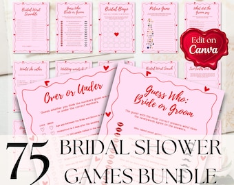 Bridal Shower Game Bundle, Minimalist Bridal Shower Games, Modern Bridal Shower Games Pack, Bachelorette Games, Wedding Shower Editable