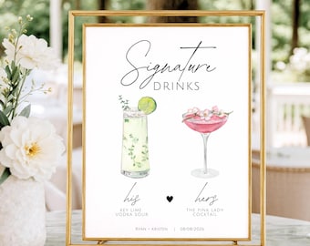 Barmenusjabloon, kenmerkend drankjebord, moderne bewerkbare drankmenusjabloon, minimalistisch afdrukbaar barmenu, meer dan 2000 drankjes en garnituren