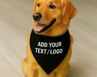 Personalized Dog Bandana: Over-the-Collar Pet Scarf, Custom Name/Logo