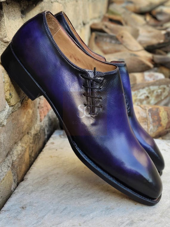 dark purple dress shoes BRAVO Men Dress Shoe KING-3 Wingtip Oxford Shoe Purple