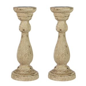Stone Finish Candle Holder, Candle Holder Wood, Candlesticks, Candle stick Holder, Wooden Candle Sticks, Candle Holder Handmade - Pair of 2