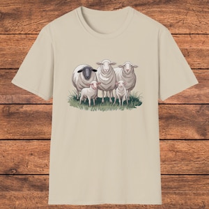 Cute Sheep Family Shirt, Adorable Sheep Graphic Tee, Farm Lover Shirt, Gift for Mom, Gift for Dad, Gift for Husband, Birthday Gift Shirt
