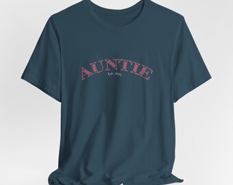 Auntie Established 2019 Tee, Fun Aunt Gift, Unisex Graphic T-Shirt, Family Reunion Shirt, Casual Summer Tee, Birthday Gift for Aunt