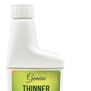 Gemini Thinner - Odorless paint thinner and brush cleaner, Heat set paint products for reborn dolls and more. non-toxic, non-flammable 8 OZ.