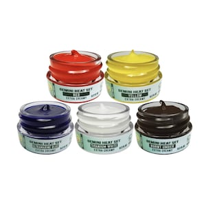 Set of 5 Basic Gemini Colors, Reborn Doll Making Paint, Heat Set Paint, Primary Colors, Red, Yellow, Burnt Umber, Ultramarine Blue, White