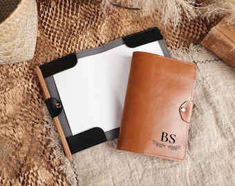 Leather Golf Scorecard Holder, Yardage Book Cover, Handmade Gift for Golfer, Golf Accessories, Engraved Golf Gift, Christmas Gift, Golf Gift