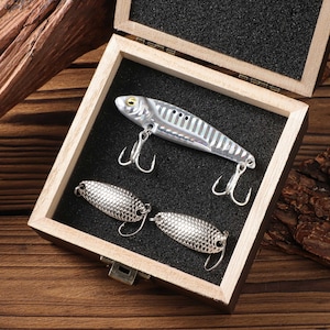 Personalisierte bionische Fischform Metallfischköder, kundenspezifisches Metallfischhakenset, Fischen Buddy Geschenk, personalisiertes Fischen, Geschenk für Papa