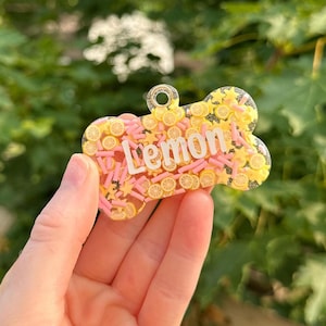 Lemon Sprinkles Pet Tag | Custom Resin Pet Tag