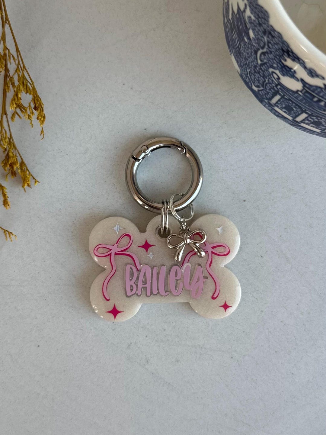 Raspberry Dog Tag Pretty in Pink | Resin Dog Tag - Etsy