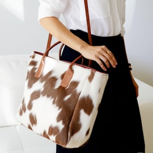 Cowhide Tote Bag: Hair-On-Hide Western Boho Purse