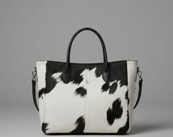 Cowhide Tote Bag: Hair-On-Hide Western Boho Purse