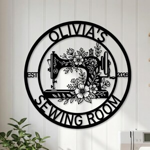 Personalized Sewing Room Metal Sign • Custom Quilting Sign • Mother’s Day Quilter Gift Women