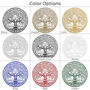 Personalized Anniversary Metal Sign, Tree of Life Love Birds Wall Art, Custom Couple Gift image 9
