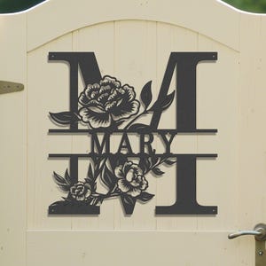 Custom Family Name Metal Sign - Split Monogram Wall Decor, Housewarming Gift Metal Sign, Personalized Last Name Sign, Metal Initial Door Art
