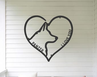 Personalisierte Hundeherz Metall Wand Kunst: Individuelles Haustier Namen Zeichen
