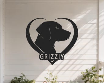 Personalisierte Hundeherz Metall Wandkunst: Individuelles Haustier Gedenkschild