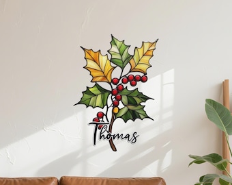 Personalisierte Geburtsblume Metallschild: Benutzerdefinierte Familienname Gartenkunst