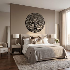 Personalized Anniversary Metal Sign, Tree of Life Love Birds Wall Art, Custom Couple Gift image 4