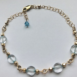 Topaz Bracelet, Blue Topaz, November Birthstone, Fourth Wedding Anniversary Gift, Topaz Jewelry