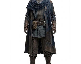 Dark Wanderer Inspired Costume – Medieval Fantasy Fabric & Leather Outfit – Post Apocalyptic LARP