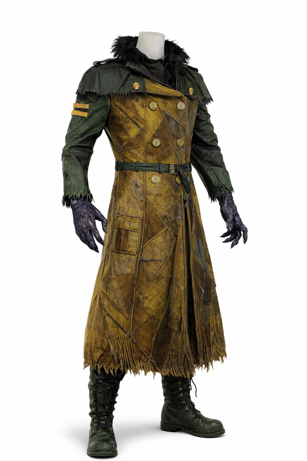 Sheriff Ranger Coat Men’s Fantasy Ranger Coat – Distressed Cotton Fabric Hooded Long Jacket ...