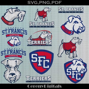 12+ High Quality St Francis College SVG, Athletics, Terriers SVG, SFC, University, Football, Cricut, Digital File.