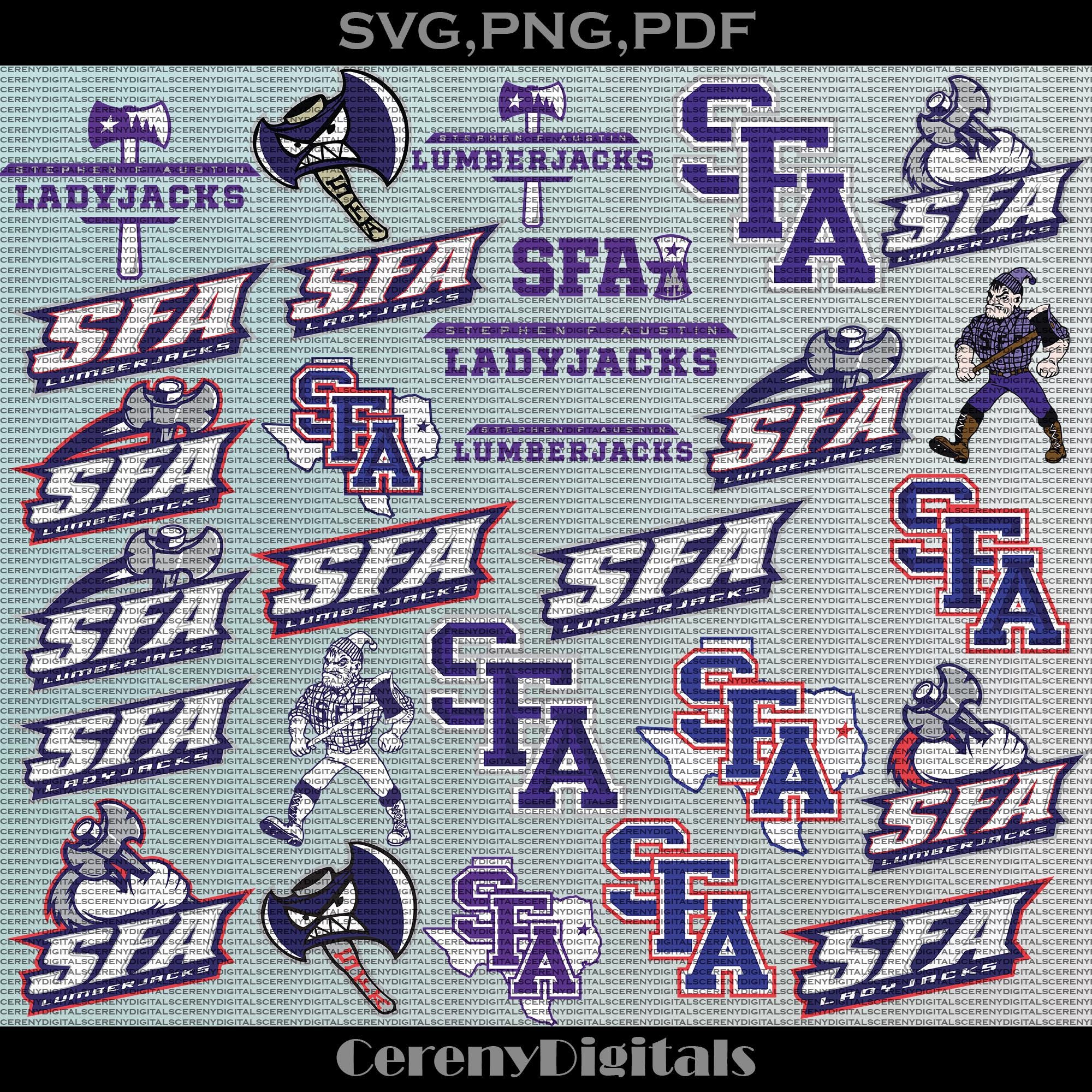 High Quality Stephen F Austin University SVG, College, Lumberjacks SVG, Athletics, Football, SFA, Basketball, Digital File.