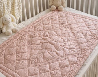 Handmade Baby Quilt – Natural Wool Baby Blanket – Baby Bedding - Made to Order - Custom Size Available