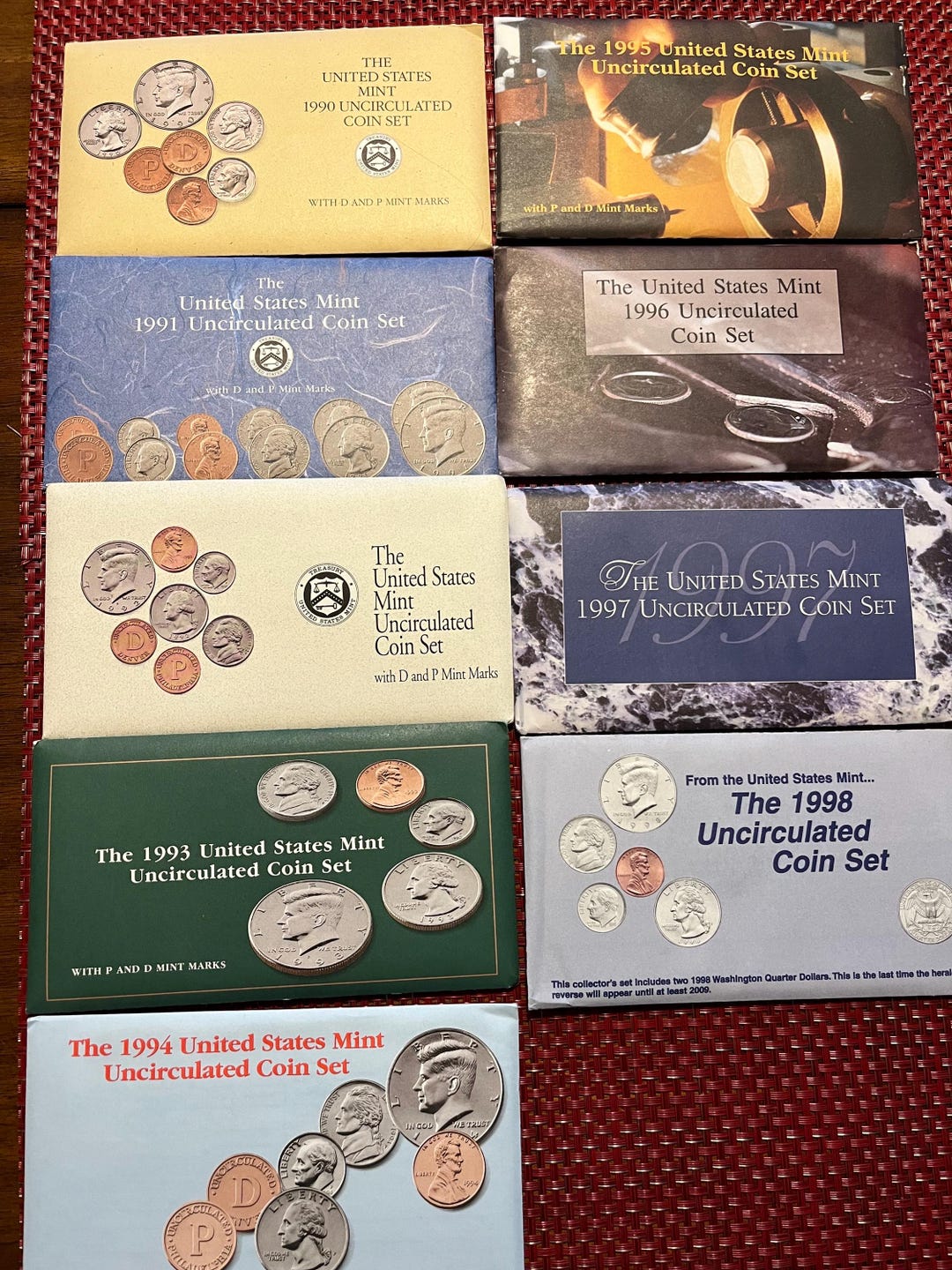 1990-1998 United States Mint Uncirculated Coin Sets - Etsy