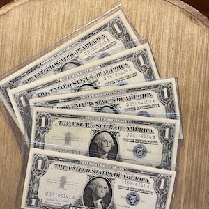 1957A uncirculated silver certificate      (1)each