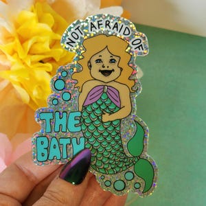 Sparkly Kids Stickers: Mermaid Theme for Toddler Bath Milestones