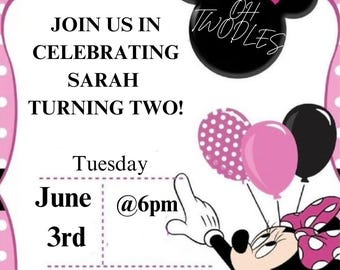 Minnie Maus Oh Twoodles Einladung
