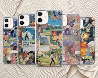 Coque de portable Moving Castle Howl Calcifer Cover pour iPhone 17Pro Max, 16, 15, 14, 13, 12 Samsung S25, S24, S23, S22, A16, Pixel 10, 10Pro, 9A