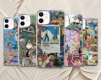 Coque de portable Totoro Princess Studio Ghibli pour iPhone 17Pro Max, 16, 15, 14, 13, 12 Samsung S25, S24, S23, S22, A16, Pixel 10, 10Pro, 9