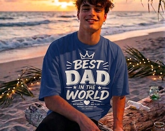 Camiseta "El mejor papá del mundo" / Camiseta para el Día del Padre, Camiseta informal con estampado gráfico