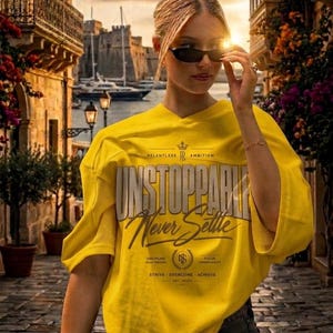 Camiseta "Imparable, nunca te conformes" / Camiseta con tipografía motivacional imagen 5