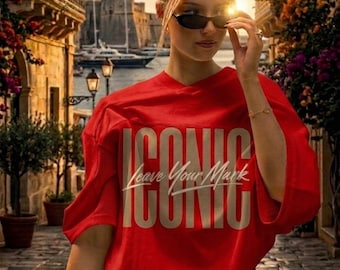 Camiseta icónica "Deja tu huella" / Camiseta con tipografía llamativa