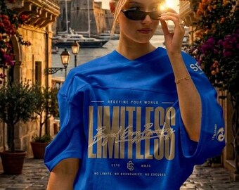 Camiseta con logo Limitless Script / Camiseta gráfica con tipografía minimalista