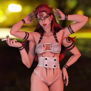 Sukuna Girl STL File | High-Detail Anime 3D Printable Model | Jujutsu Kaisen İnspired