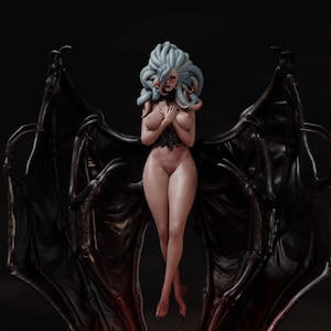Demoness Girl NSFW STL File | 3D Printable Sexy Fantasy Figure | Ecchi Dark Anime Statue