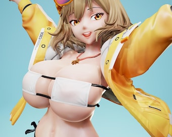 Figura de chica anime ecchi en formato STL, estatua de anime sexy (descarga digital)
